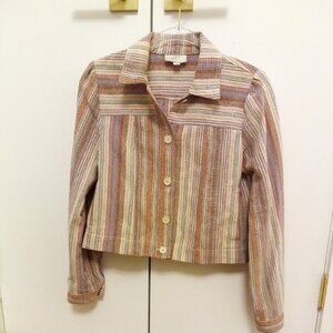 LOFT OUTLET STRIPED BUTTON DOWN SHIRT
